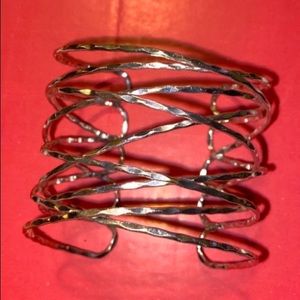 3/$25 Silver tone Geometric Cuff Bracelet